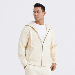 Venta al por mayor de algodón personalizado 3D Puff estampado chaqueta cremallera sudaderas con capucha blanco liso de talla grande 3D bordado DTG estampado para abrigo de hombre - Product Image 3