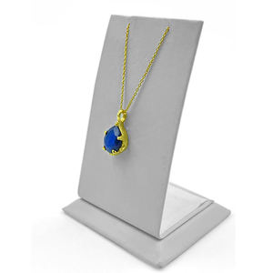 Collier pendentif en forme de larme en argent sterling 925 plaqué or bleu flashy Labradorite Designer fait à la main Mariages à la mode - Product Image 2