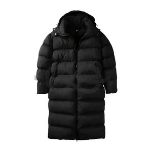 Manteau matelassé long Big & Tall pour homme Veste d'hiver chaude isolée avec capuche Design élégant sur toute la longueur Résistant à l'eau - Product Image 3