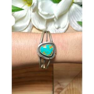 Navajo Handmade <b>Red</b> Skin Turquoise & Sterling Silver Cuff <b>Bracelet</b> Cultural Collectible Jewelry - Product Image 5