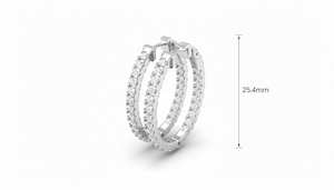 Pendientes de Aro Modernos de Oro de 14K y Diamantes con Brillo Intenso |   Diamante de Corte Brillante de 1.01 Quilates - Product Image 2