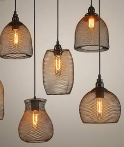 Jaula de iluminación decorativa con diseño colgante, lámparas colgantes simples con recubrimiento de polvo negro, tamaño personalizado, precio al por mayor de la India - Product Image 1