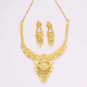 Conjunto de joyería ortodoxa tradicional, collares de microformación chapados en oro, temporada de boda, diamante, perla, cobre, latón, Chapado en Oro - Product Image 2