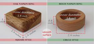 Bois de hêtre carré rond de serviette chêne rond de serviette décor de cuisine en bois lisse restaurant maison mariage décor hôtel bureau vaisselle - Product Image 6