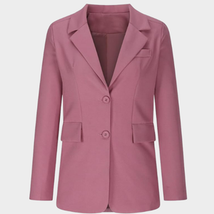 Blazer Vintage de frente abierto para mujer Color sólido Elegante Punto de algodón Lana Talla XS con bolsillos - Product Image 3