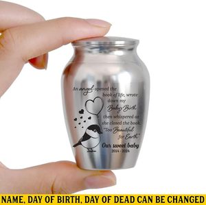 Urna conmemorativa de recuerdo decorativa de acero inoxidable para la pérdida de Niños de urnas plateadas de tamaño personalizado - Product Image 5