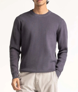 Sudadera Elegante de Cuello Redondo y Corte Regular para Hombre, Ropa de Manga Larga, 100% Algodón, Sudaderas de Color Sólido en Oferta - Product Image 1