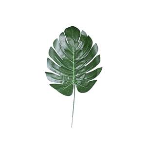 Hoja Artificial de Monstera, Tallo de Follaje Verde Tropical, Hoja Decorativa para Arreglos Florales, Decoración del Hogar, Oficina y Eventos - Product Image 1