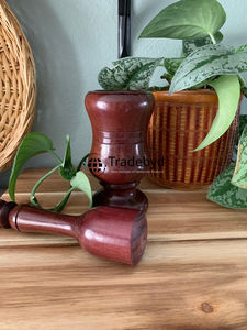 Trituradora de especias duradera de mortero y mortero Premium Okhli de madera Tradebyd para cocina tradicional - Product Image 3