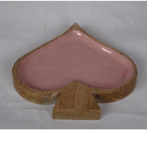 Bol de service en bois de mangue biologique de haute qualité plateau de dîner imbriqué pour salade vaisselle ustensiles de cuisine matériel en métal - Product Image 5