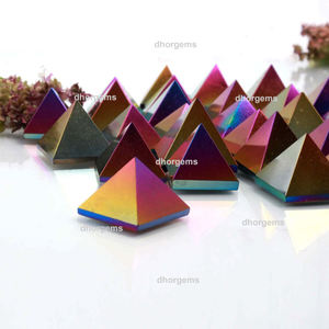 Csja-bijoux bracelet pyramide en cristal, puzzle ange aura obsidienne, sphère, lampe rock cristal, quartz aura obsidienne - Product Image 1