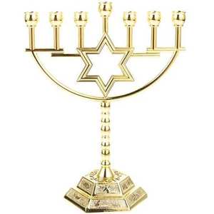 Handmade Gold Finish Menorah Candle Stand Customizable Home Decorative Christmas and <b>Easter</b> <b>Ornament</b> - Product Image 3