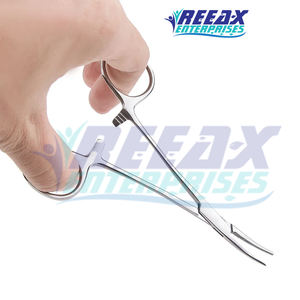 Pinzas quirúrgicas REEAX ENTERPRISES, abrazaderas de bloqueo de punta recta curvada, acero inoxidable para cirugía, novedad - Product Image 5