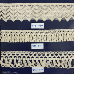 Encajes de algodón hechos a medida, adecuados para Diseñadores de ropa y fabricantes, disponibles con flecos y borlas, 2 pulgadas de ancho - Product Image 1