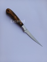 Couteau de cuisine artisanal de qualité supérieure en acier J2, couteau à fileter, couteau de chef avec étui en cuir, embout en acier et manche en bois Pakka