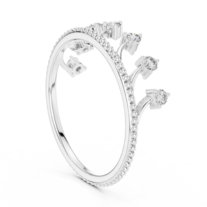 Anillo de oro minimalista moderno de 18 quilates Anillo de Bodas de diamantes - Product Image 3