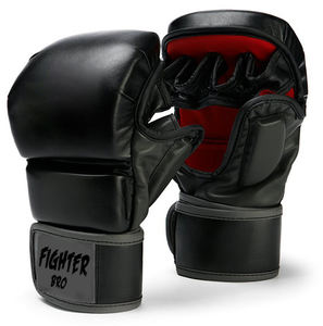 Guantes de agarre Guantes MMA Cuero artificial Correa de muñeca ajustable Entrenamiento de agarre Alta protección Logotipo personalizado disponible - Product Image 4