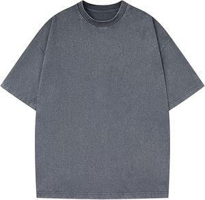 T-shirt Homme Oversize Personnalisable avec Logo, en Tissu Tricoté, Couleurs Vieillies, Style Vieilli, Léger, Coton Doux, Grandes Tailles Disponibles - Product Image 2