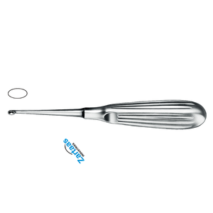 Curette en os Schede en acier inoxydable de haute qualité 17cm, Fig.00 avec fabricant d'instruments chirurgicaux ovales à poignée creuse - Product Image 4