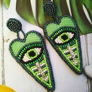 Pendientes Bordados para Mujer, Joyería de Moda con Nuevos Diseños, Perla como Piedra Principal para Regalo - Product Image 1