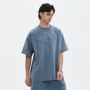 Camiseta holgada de entrenamiento para hombre, camiseta de gimnasio atlética, camisetas informales de Color sólido desgastadas, fabricante OEM ODM - Product Image 2