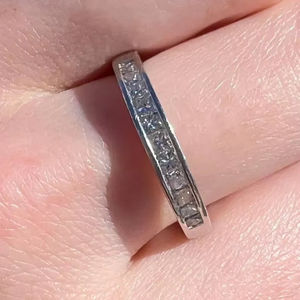 Anillo de banda de diamante de platino sólido para joyería de moda Unisex anillo de diamante de moissanita anillo de Plata de Ley 925 - Product Image 1