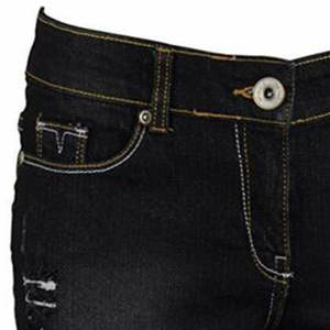 Luxury Women's Denim Shorts Double Button Mid Waist Elastic Waist Breathable Sporty <b>Bleach</b> Wash Wholesale New Arrival - Product Image 6