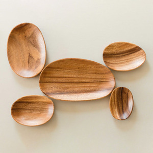 Top quality wood plates sustainable luxury dinnerware <b>sets</b> wholesale wooden plate for gourmet dinner <b>serving</b> - Product Image 2