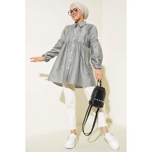 Chemise Cheville Élastique Rayée Noir - Product Image 1