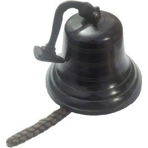 Montaje en pared de latón con acabado antiguo Timbre de puerta de cinco pulgadas - Product Image 1