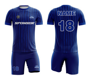 Polyester de haute qualité uniforme de football Logo personnalisé imprimé maillot de football bas quantité minimale de commande dessus de chemise avec nom Style de sublimation - Product Image 1