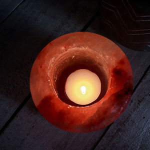 ¡Portavelas de metal de sal del Himalaya con estilo Ins más vendido, precio bajo inmejorable en artesanías naturales de moda! - Product Image 3