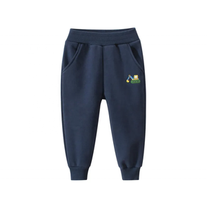 Pantalon de survêtement moderne et personnalisé pour enfants, pantalon en polaire confortable et décontracté pour garçons avec logo brodé en tricot de coton - Product Image 6