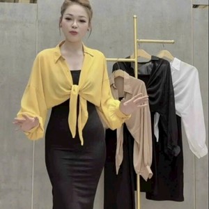 Conjunto informal liso de lino 100% para mujer de Otoño de 2 piezas largo 2023 fácil de usar lavable embalaje personalizado ecológico Vietnam - Product Image 3