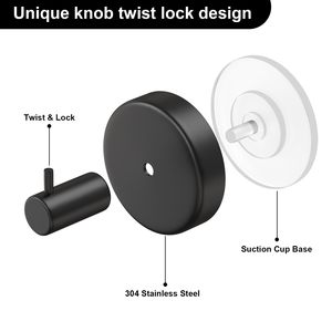 Không thấm nước dính thép không gỉ móc với mạnh mẽ có thể tháo rời cốc hút cho quần áo hiện đại phòng tắm nhà bếp gạch kính tường - Product Image 4