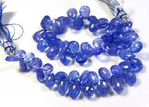 ลูกปัดแทนซาไนต์สีน้ำเงินทรงเหลี่ยมขนาด 8.50 นิ้ว สำหรับทำเครื่องประดับ ขนาด 6-11 มม. ลูกปัดพลอยแทนซาไนต์ธรรมชาติจากแอฟริกาทรงลูกแพร์ - Product Image 5