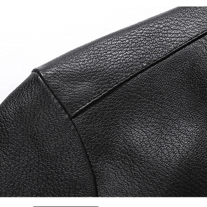 Nouvelle arrivée de veste en cuir véritable unisexe personnalisée de haute qualité vêtements d'extérieur d'hiver minces décoration en fourrure au tarif de gros offert - Product Image 5