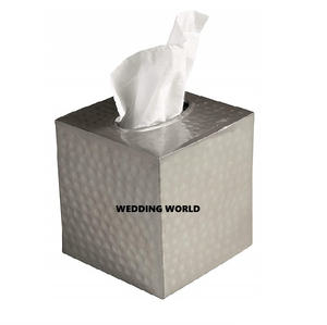 Boîte à mouchoirs en métal de qualité supérieure fait à la main élégant porte-mouchoirs vente chaude salle de bain et vaisselle boîte à mouchoirs en gros - Product Image 5