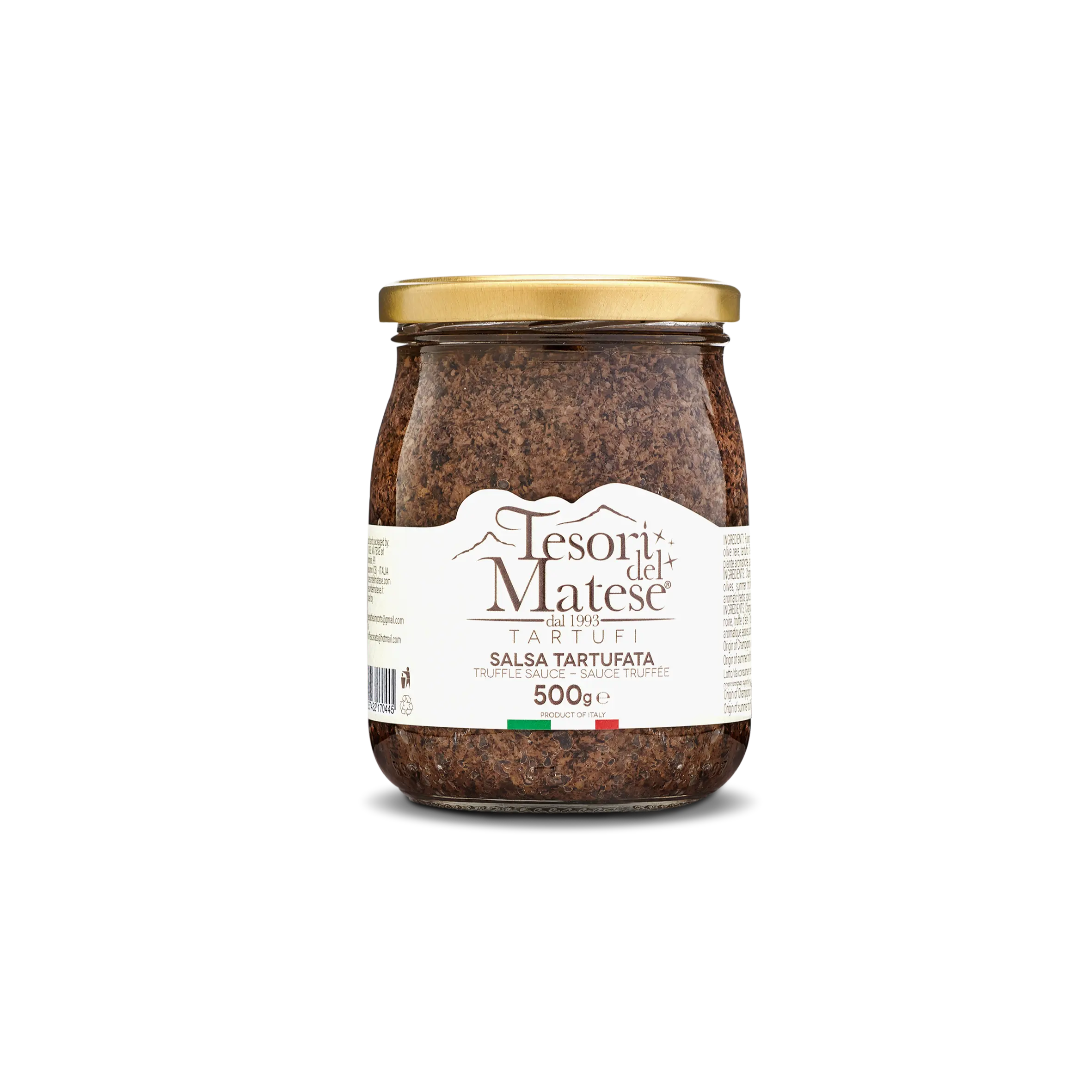 Salsa di tartufo deliziosa fatta a mano italiana di qualità Premium confezione in barattolo di vetro da 500g per l'esportazione e il commercio all'ingrosso