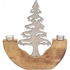 Modern Metal <b>Christmas</b> <b>Tree</b> <b>Candle</b> Holder With Star Topper And Wooden Base For Festive Home Decor Gifting Lowest Price - Product Image 4