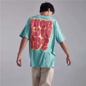 100% coton o-cou Boxy Fit bouffée impression t-shirts surdimensionné poids lourd bricolage Street Style Boxy T-Shirt hommes Logo personnalisé - Product Image 2