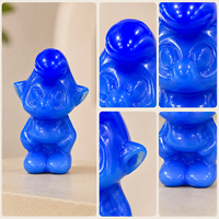 Figurine d'elfe bleu en opale naturelle sculptée à la main, décoration en pierre précieuse pour la maison, le bureau, la collection et cadeau unique