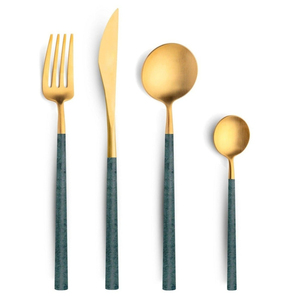 Venta caliente Hecho EN LA India a precio barato Cubiertos de alta calidad Juego de Cubiertos de acero inoxidable pulido dorado para banquete Estilo occidental - Product Image 5