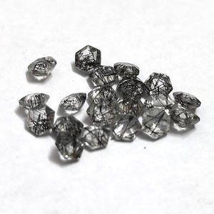 Cristal de cuarzo de rutilo negro, cristal hexagonal de 4x4, 0,28 CT - Product Image 2