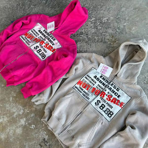 High Quality Custom Mens Hoodies Dtg Printed <b>Sweatshirts</b> Acid Washed <b>Vintage</b> Crop Top Hoodie Raw Hem Hoody Unisex Zip up Hoodies - Product Image 1