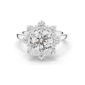Anillo Halo con Diamante de Laboratorio Redondo Brillante de 2.736 CT para Mujer, Claridad VVS-VS EF, Oro de 18KT, 14KT, 10KT y Plata 925, Color Rosa - Product Image 3