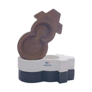 Vente en gros de bols à pâte en bois en forme de bonhomme de neige blanc décorations de Noël fabriquées au Vietnam pour les bougies à pâte de bois - Product Image 2