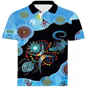 Polos de algodón 100% para hombre, camisetas de manga corta estampadas en estilo aborigen, camisetas personalizadas, característica antiarrugas incluida - Product Image 2
