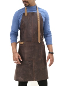 ผ้ากันเปื้อนสไตลิสสำหรับเชฟร้านบาร์คาเฟ่ร้านบาร์สตูดิโอชุดเครื่องแบบเครื่องหนังสำหรับห้องครัวสำหรับผู้หญิงผู้ชาย - Product Image 3