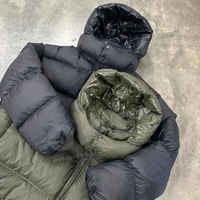 Veste matelassée d'hiver personnalisée pour homme, coupe oversize, noire, style doudoune, du fabricant